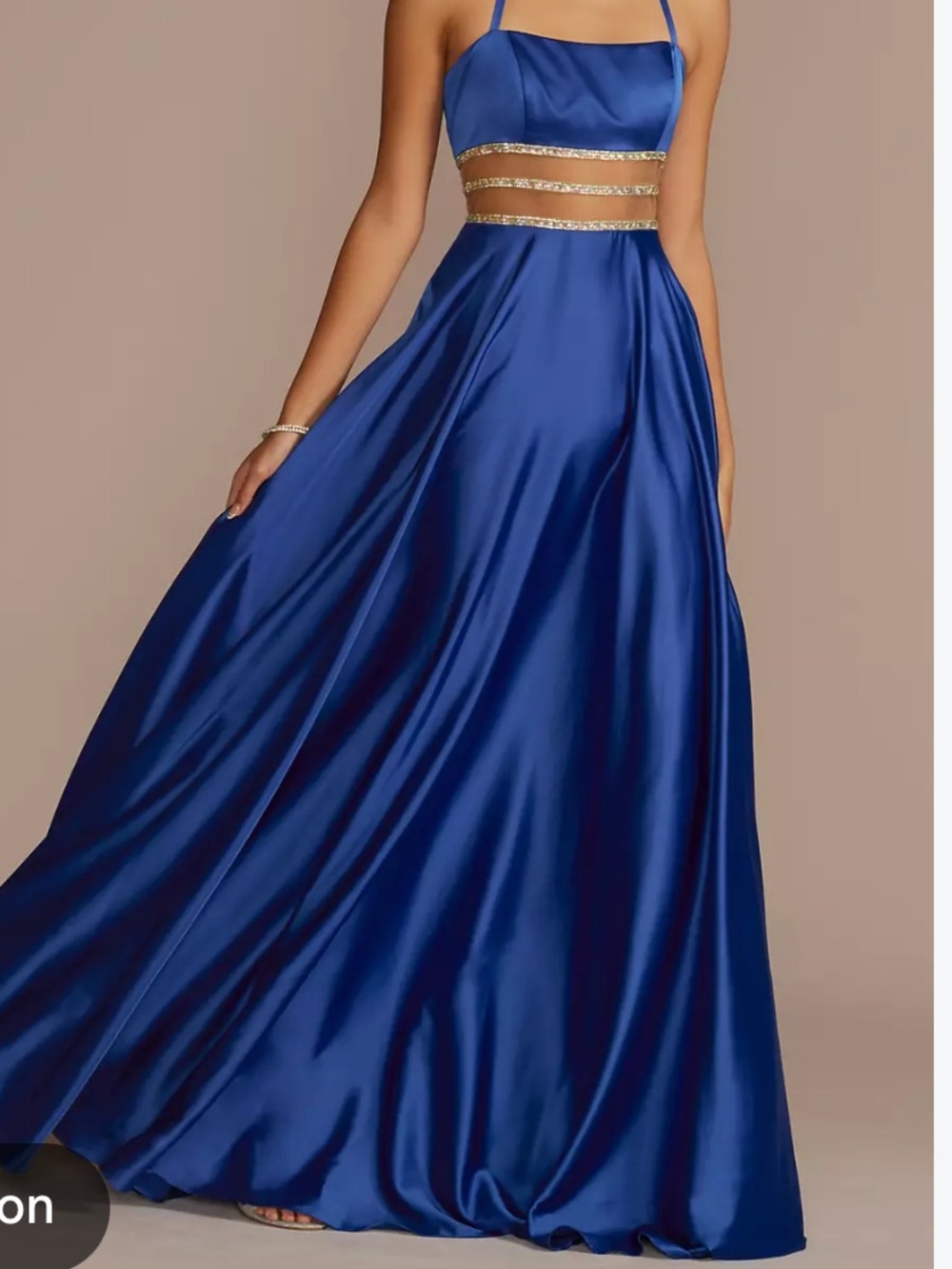 cleo Royal Blue Maxi Dress with Gold Waistband